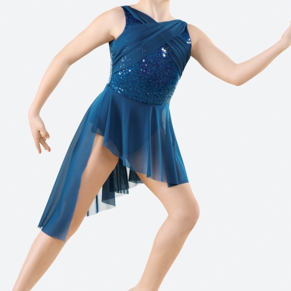 Revolution Dancewear Open Hands Costume Girls Size XL Aegean Teal RC25731